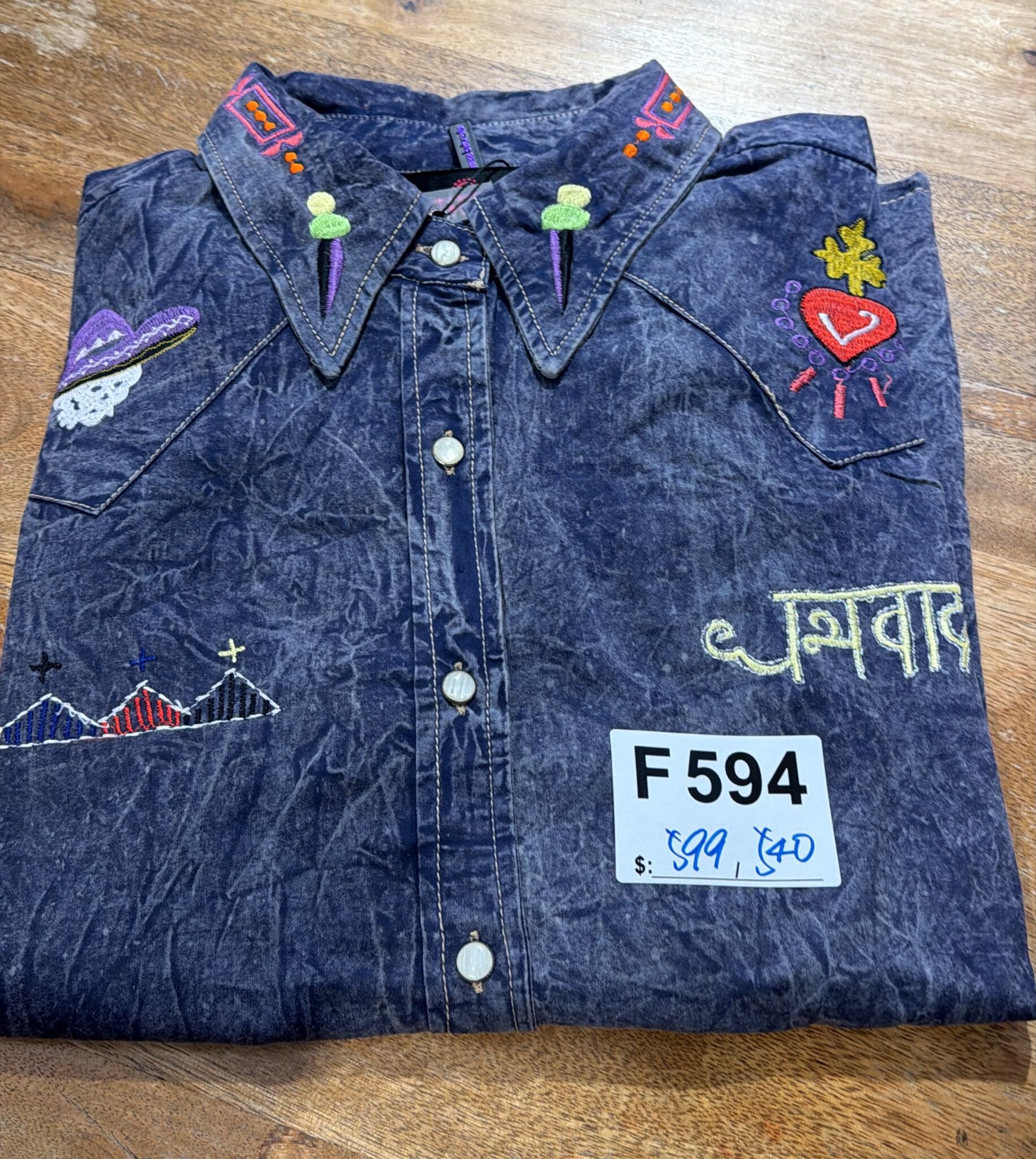 MACRAME M3450D 牛仔SHIRT F594 (1005LIVE)
