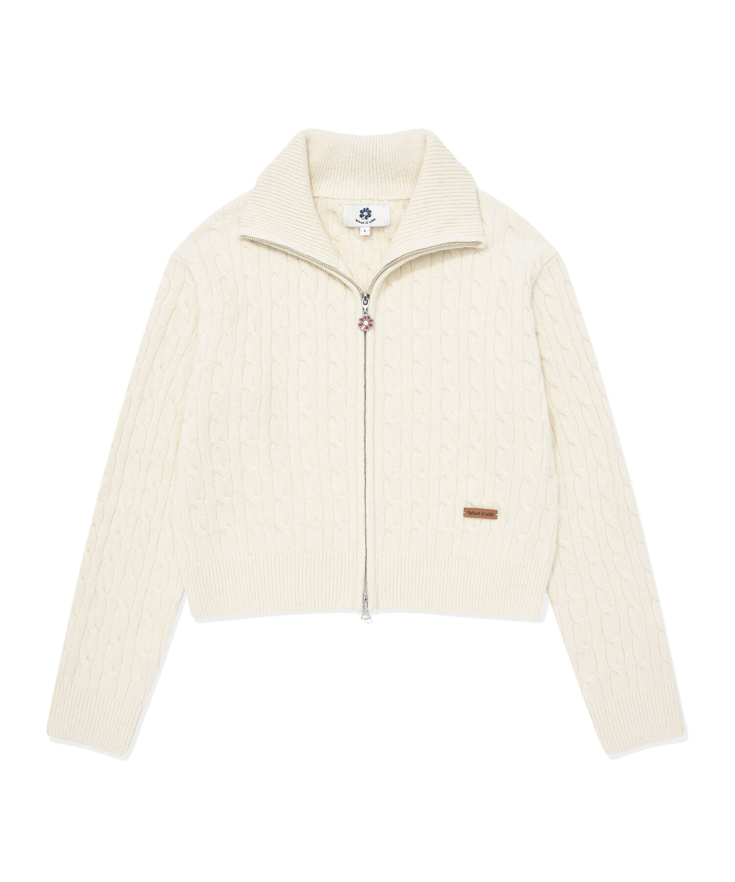 【隨時截單！限時優惠預訂】韓國WHAT IT ISN'T WOMEN CABLE ZIP-UP CARDIGAN（2色）