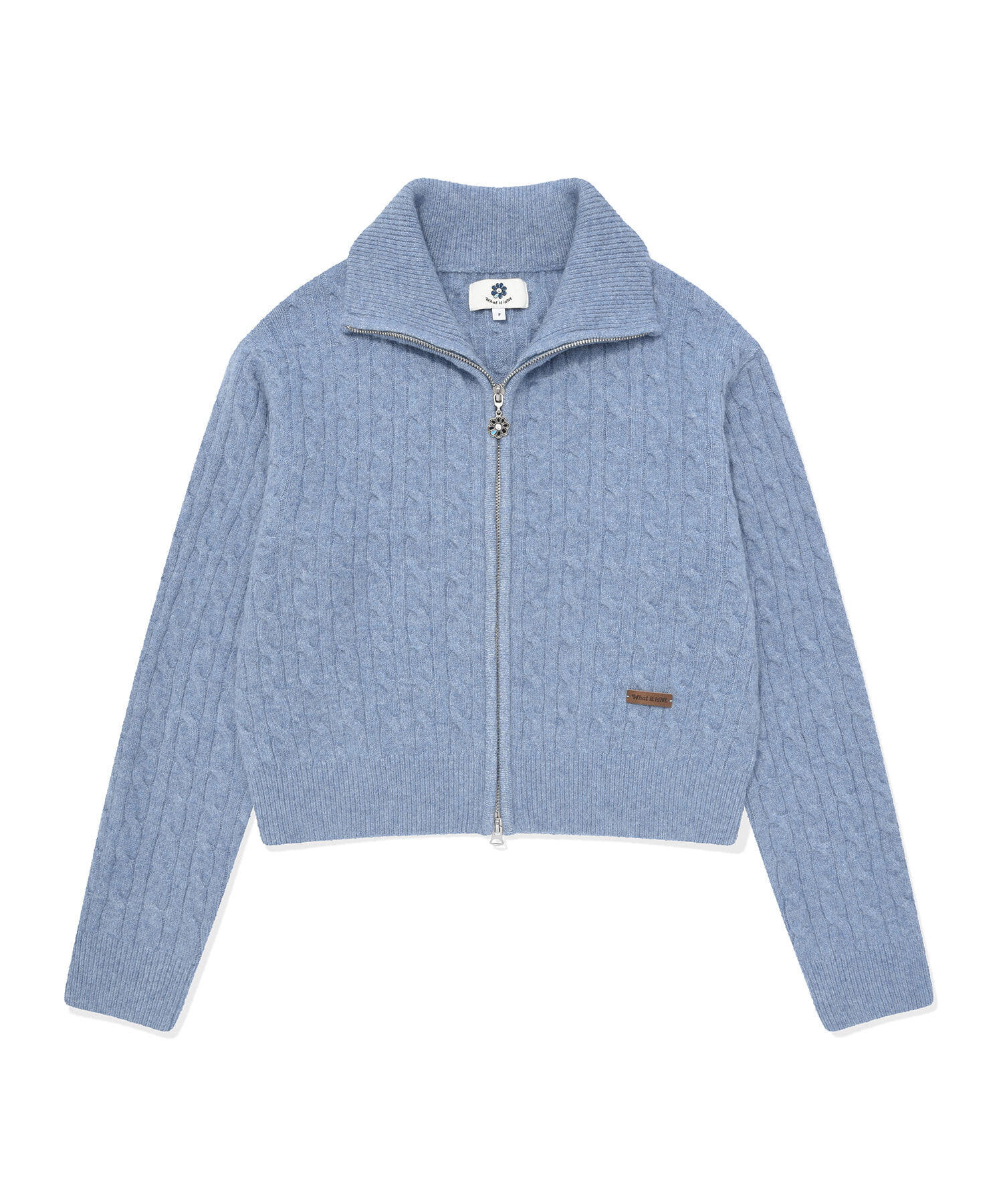 【隨時截單！限時優惠預訂】韓國WHAT IT ISN'T WOMEN CABLE ZIP-UP CARDIGAN（2色）