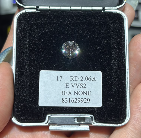 JA261005-K209-W 17-粿石-ROUND-RD 2.06ct E VVS2 3EX NONE(已包IGI證書)