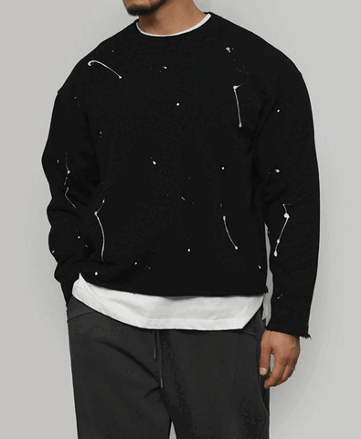 Paint-splatter cropped sweatshirt
