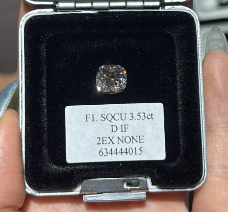 JA261005-K224-F1-粿石-FANCY DIAMOND-SQCU 3.53ct D IF 2EX NONE 634444015(已包IGI證書)