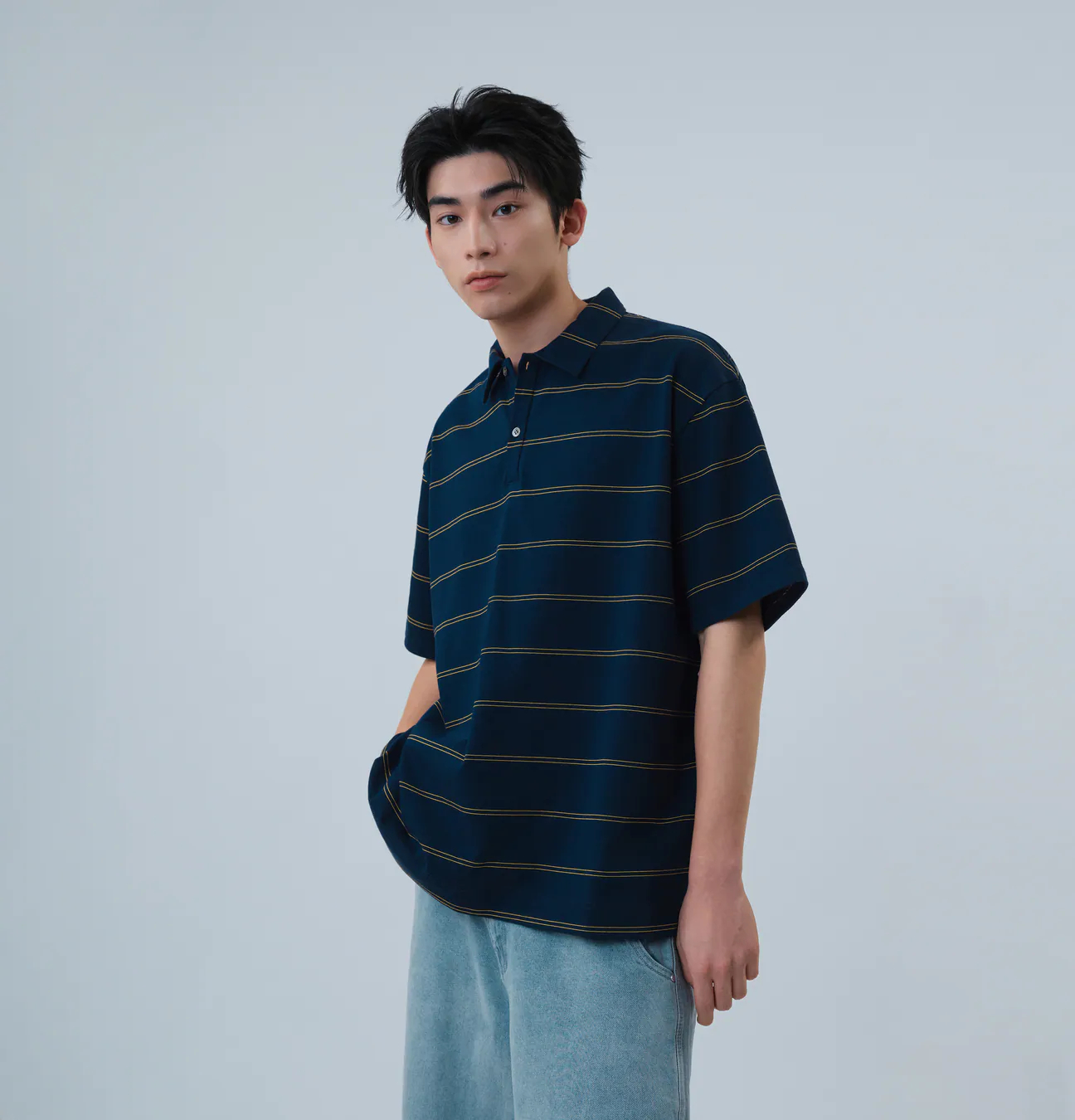 MELSIGN｜Dadcore Border Polo (Navy)