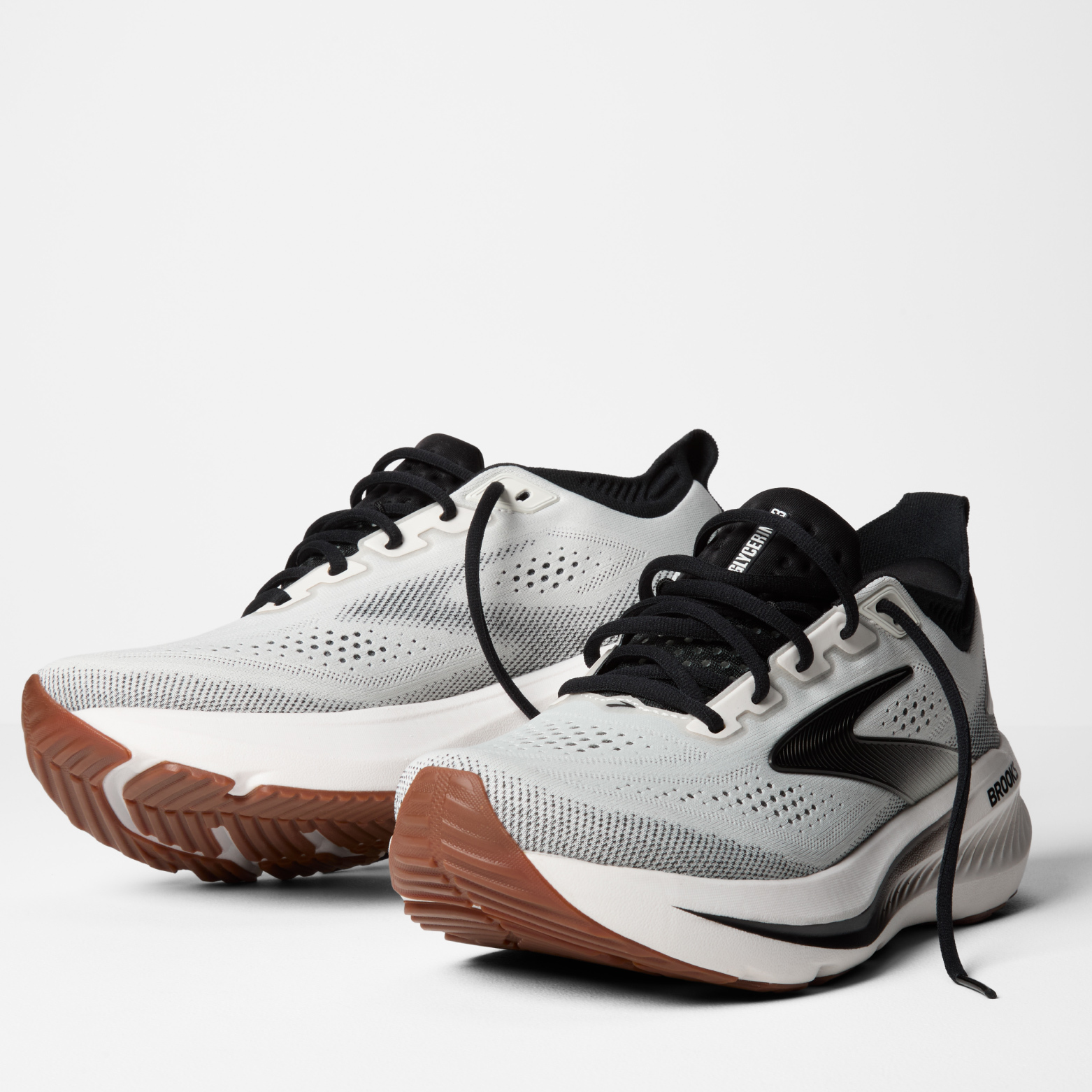 Brooks Men's Glycerin 23 Running Shoes - White/Black/Gum