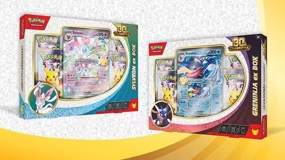 Pokemon PTCG 30th Celebration Sylveon ex Box and Greninja ex Box Set