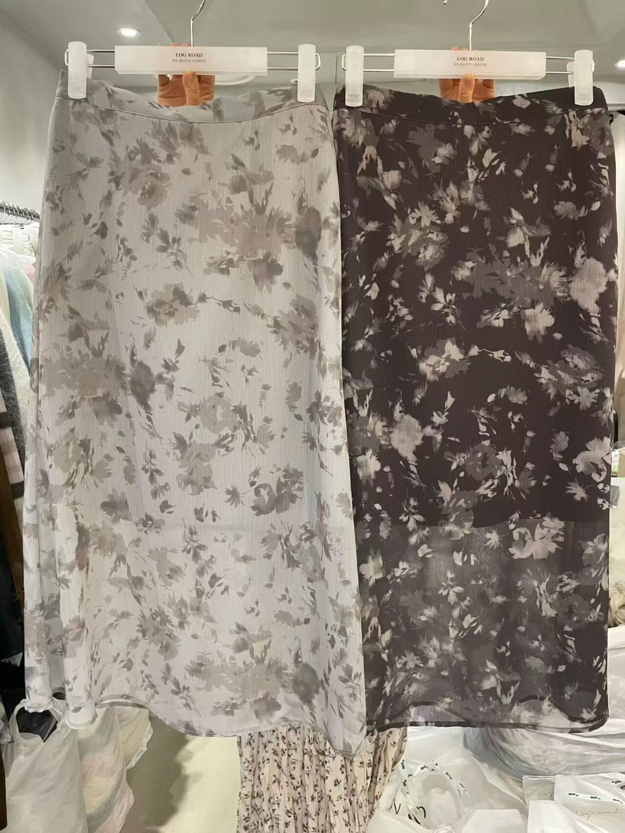 LG7202 水墨印花雪紡半長裙