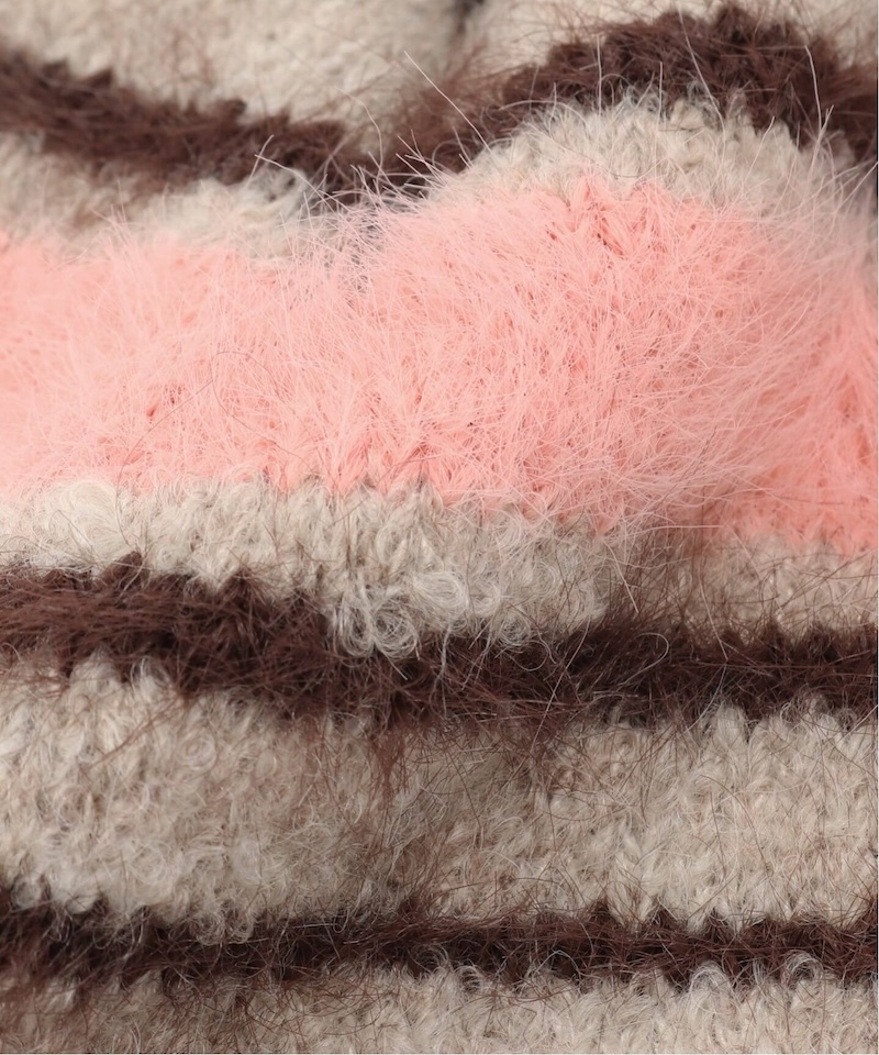 LMC - MOHAIR STRIPE BEANIE - PINK