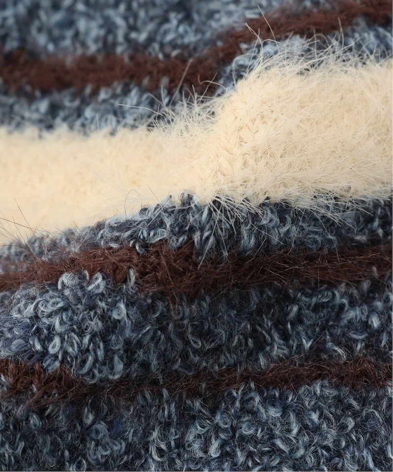LMC - MOHAIR STRIPE BEANIE - BLUE