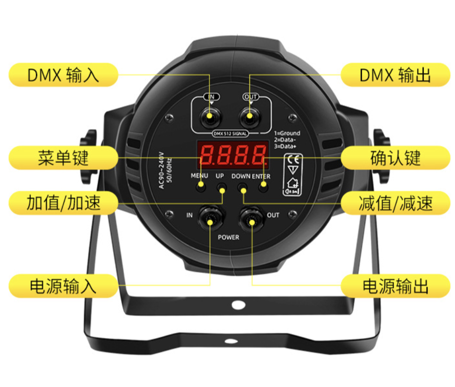 54顆3W - 精緻全彩帕燈舞台燈LED / DMX 派對活動燈具