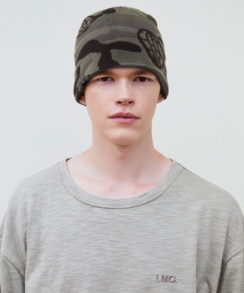 LMC - WHEEL CAMO UNCUFFED BEANIE - KHAKI