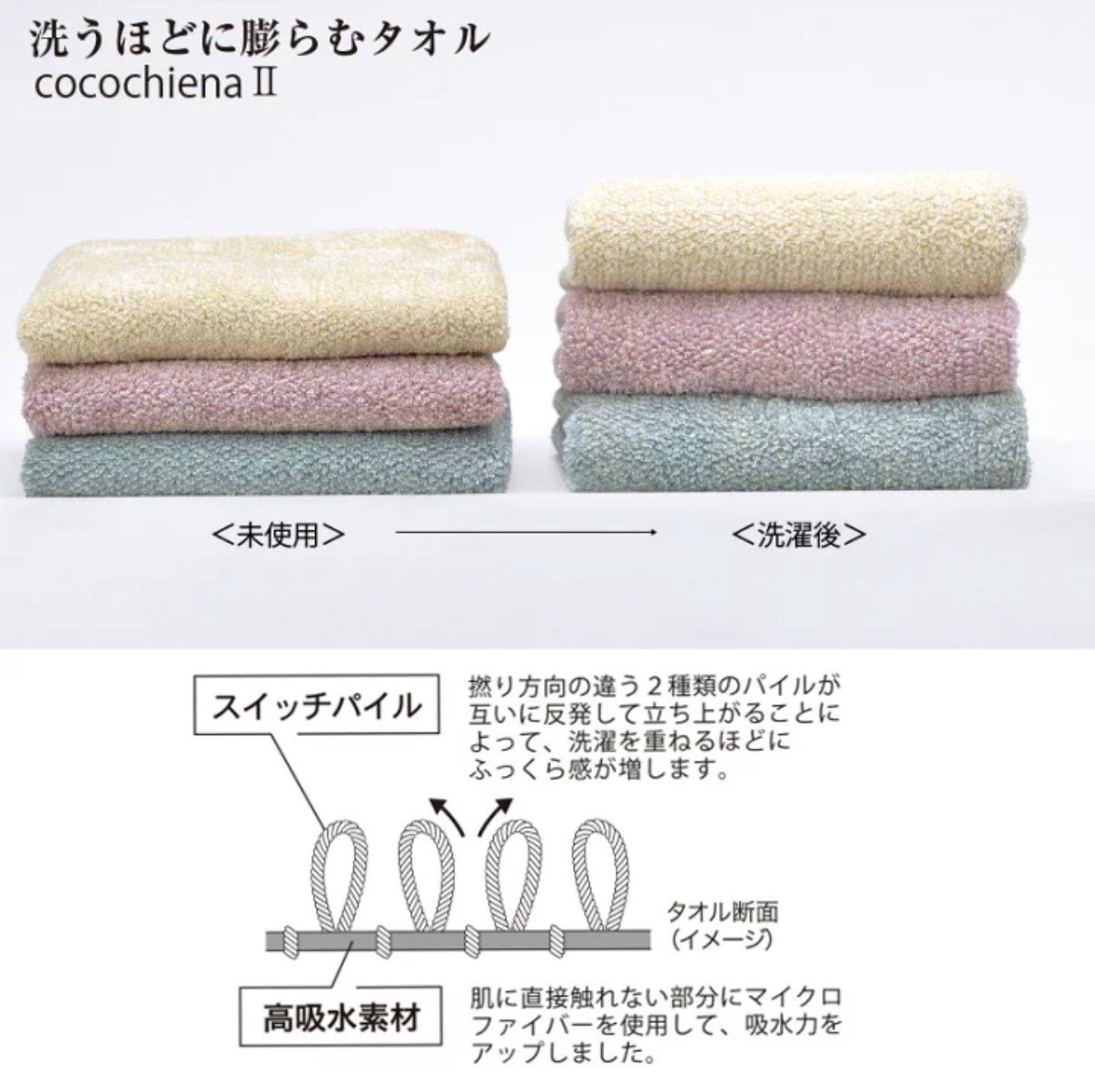 【越洗越蓬鬆】JP Cocochiena 純色吸水長毛巾 34x80 4975 TK261005
