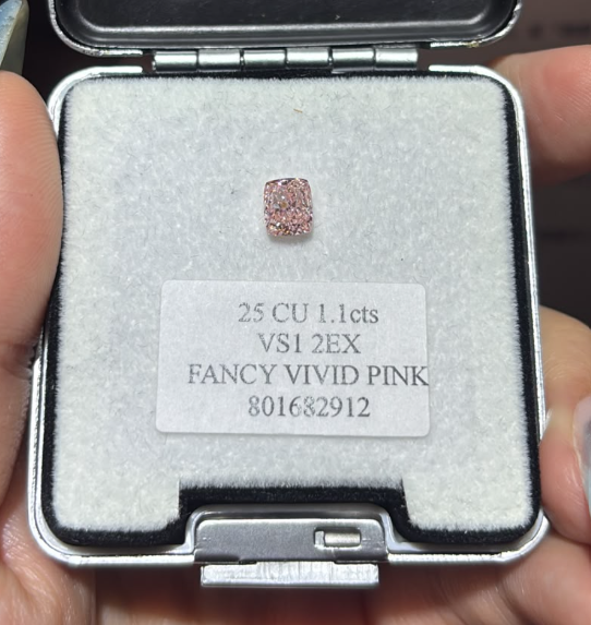 JA261005-K187-C 25-粿石-CU-25 CU 1.1cts VS1 2EX FANCY VIVID PINK 801682912(已包IGI證書)
