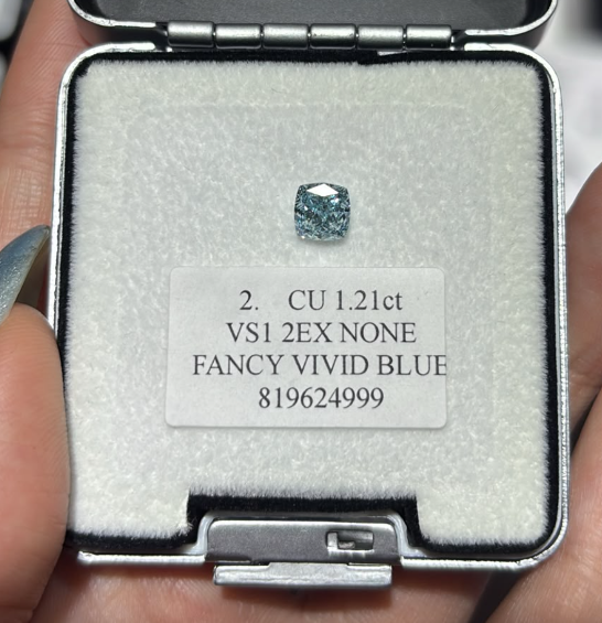 JA261005-K171-C 2-粿石-CU-2. CU 1.21ct VS12EX NONE FANCY VIVID BLUE 819624999(已包IGI證書)