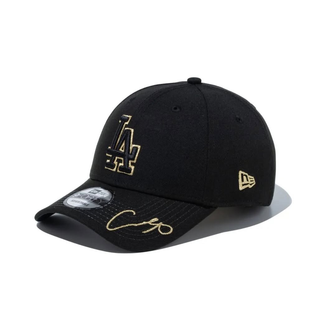 MLB帽子 Los Angeles Dodgers 洛杉磯道奇黑 Shohei Ohtani 大谷翔平 金字 簽名刺繡 老帽  New Era 9FORTY 可調式 全新