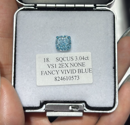 JA261005-K184-C 18-粿石-CU-18. SQCUS 3.04ct VS1 2EX NONE FANCY VIVID BLUE 824610573(已包IGI證書)