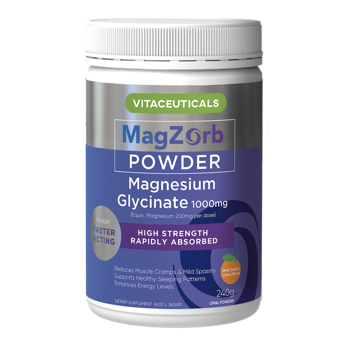 1006AU22-AUS-HP-Vitaceuticals MagZorb 甘胺酸鎂粉末 240g [買2件$368 平均$184／件] (E22)