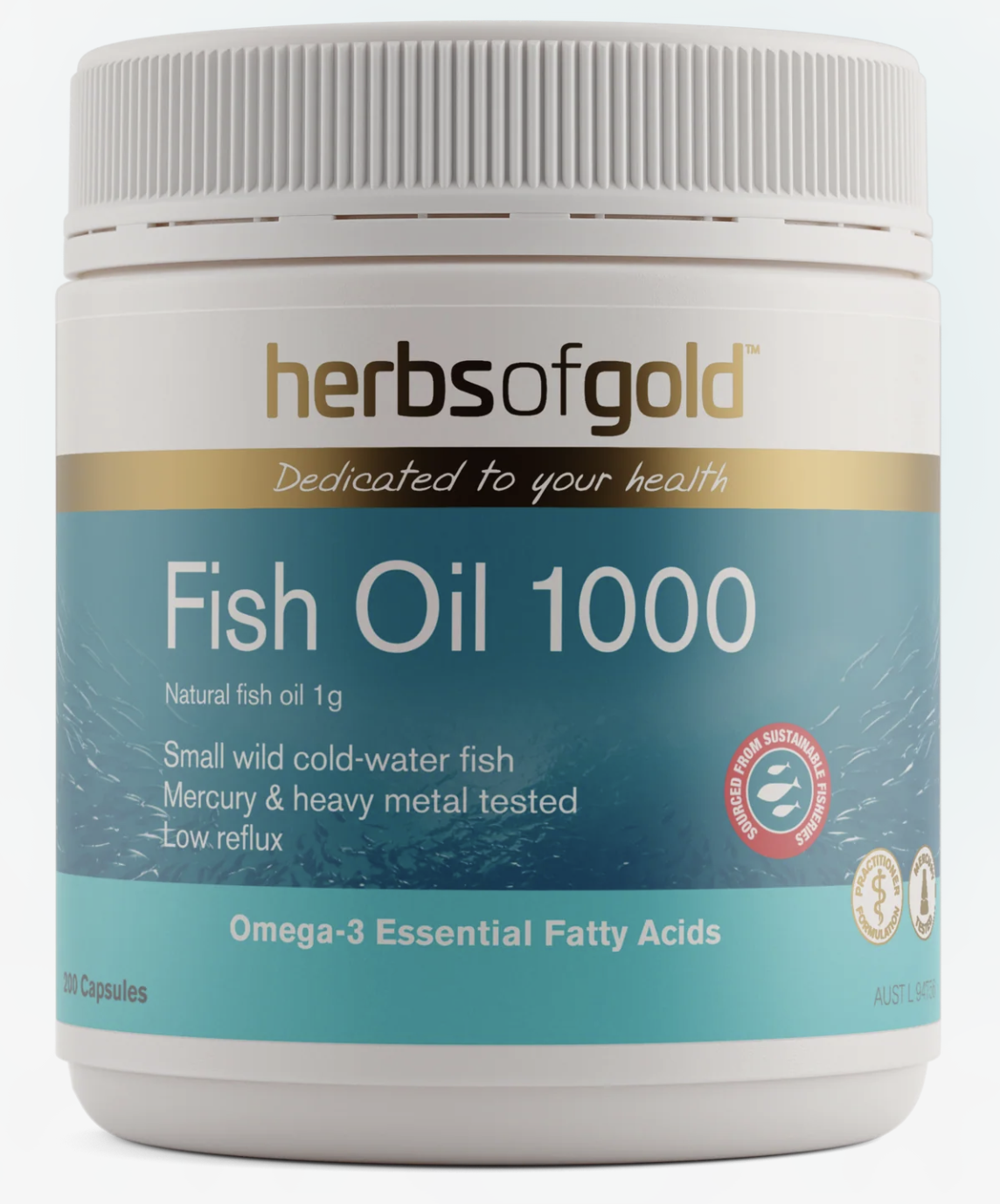 1006AU44-AUS-HP-Herbs of Gold 魚油1000 200粒 [買2件$428 平均$214/件] (E44)