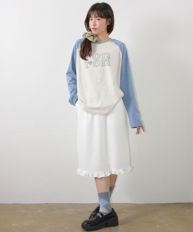 <韓國限時代購> RONRON FADED LOGO RAGLAN LONG SLEEVE