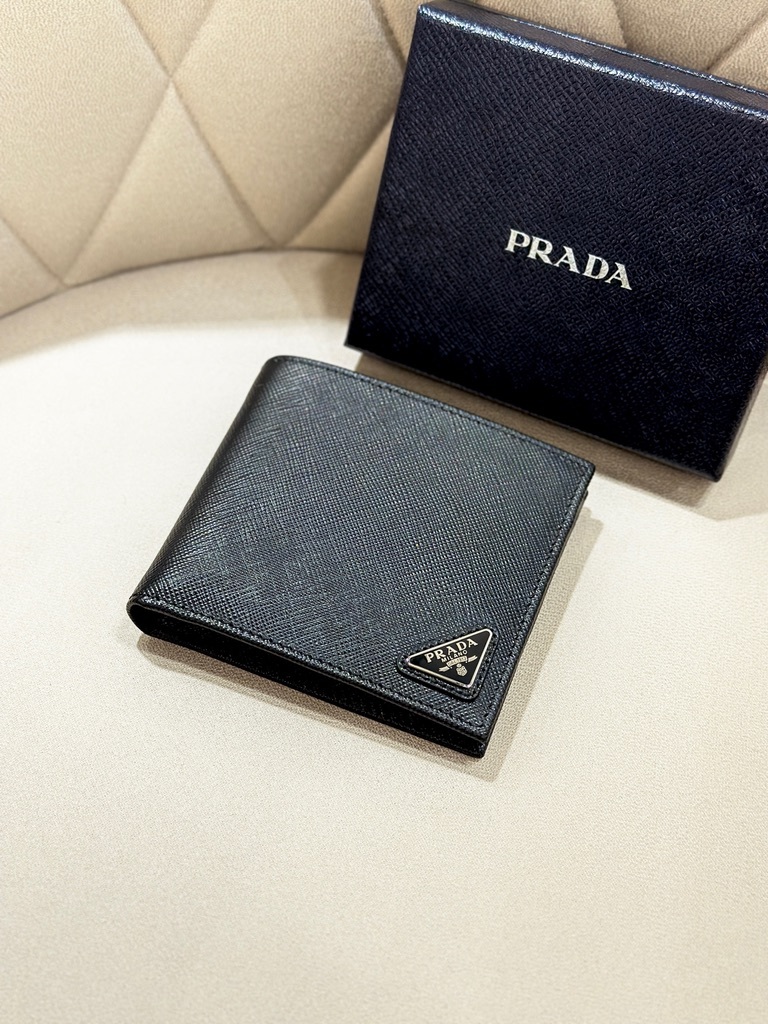 PRADA Men's Saffiano Leather Coin Wallet