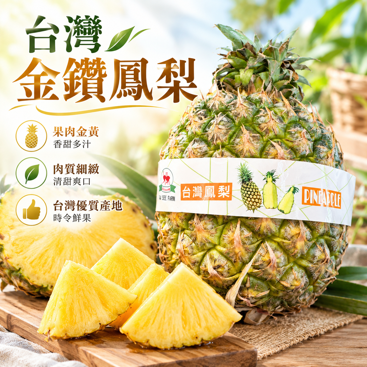 台灣金鑽鳳梨(每個)