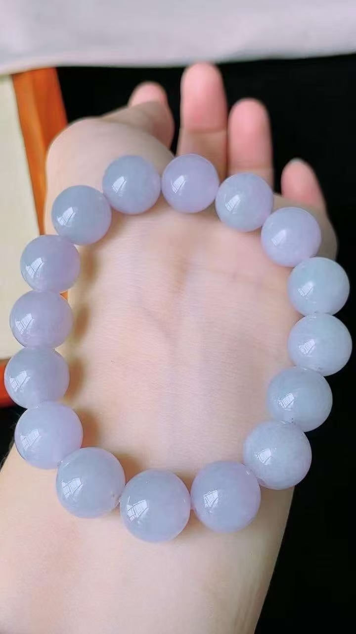 翡翠冰紫圓珠手串 (12mm直徑),天然翡翠A玉, 緬甸玉, Jade, Jadeite