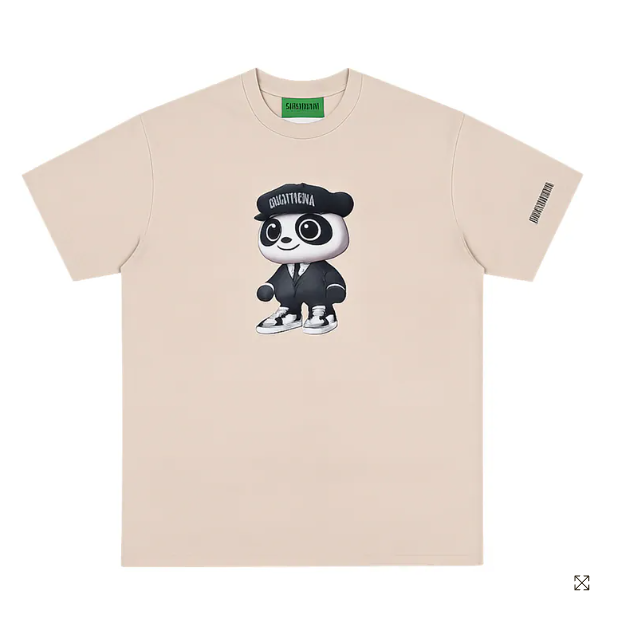 1009CT102-CRISATHENA-FH-Chill Panda 熊貓 T 恤 (A102 米色)