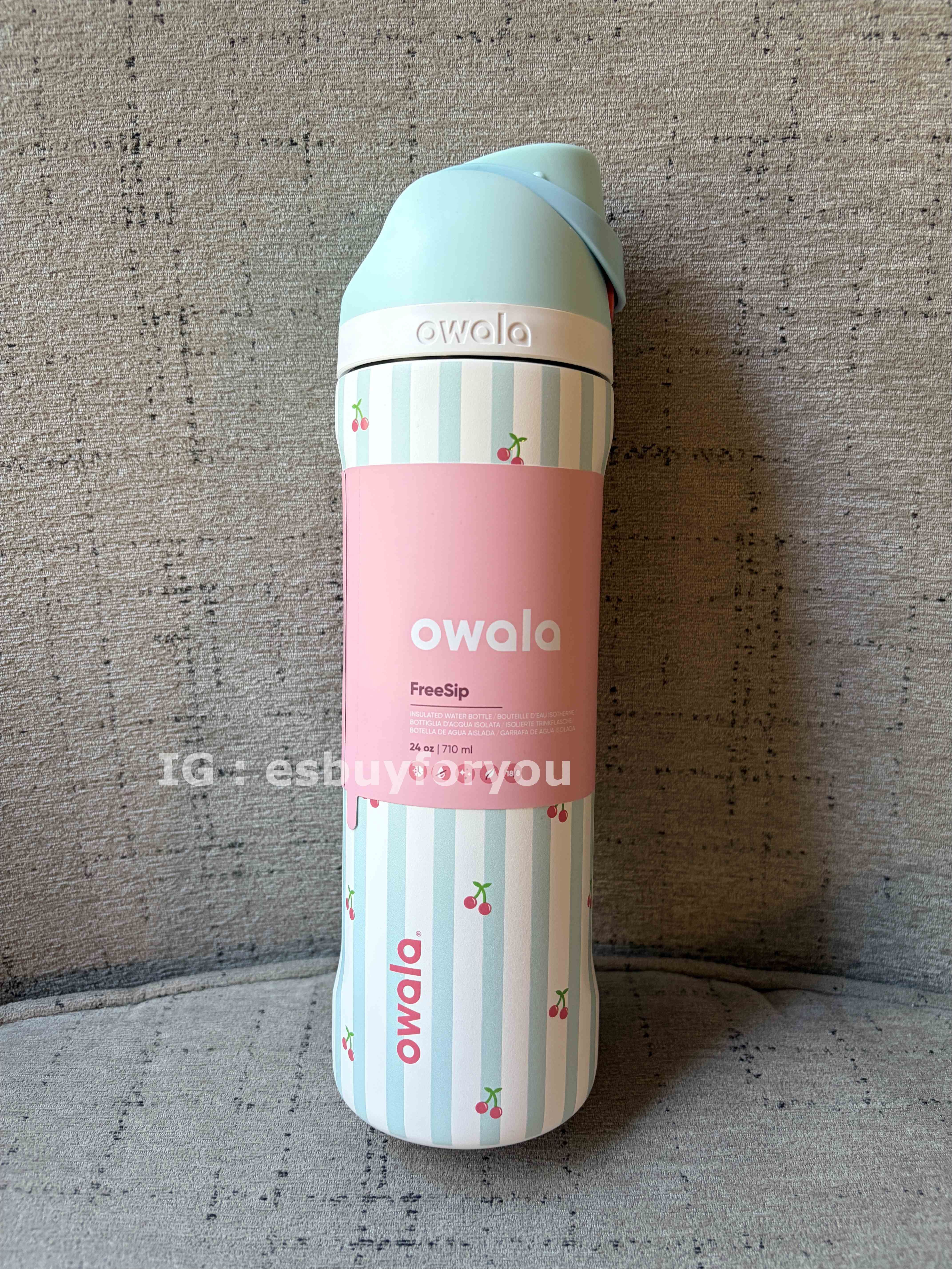 Owala x SCHEELS  (24oz 710ml) 櫻桃造型 不鏽鋼 FreeSip 水壺 (內有吸管)