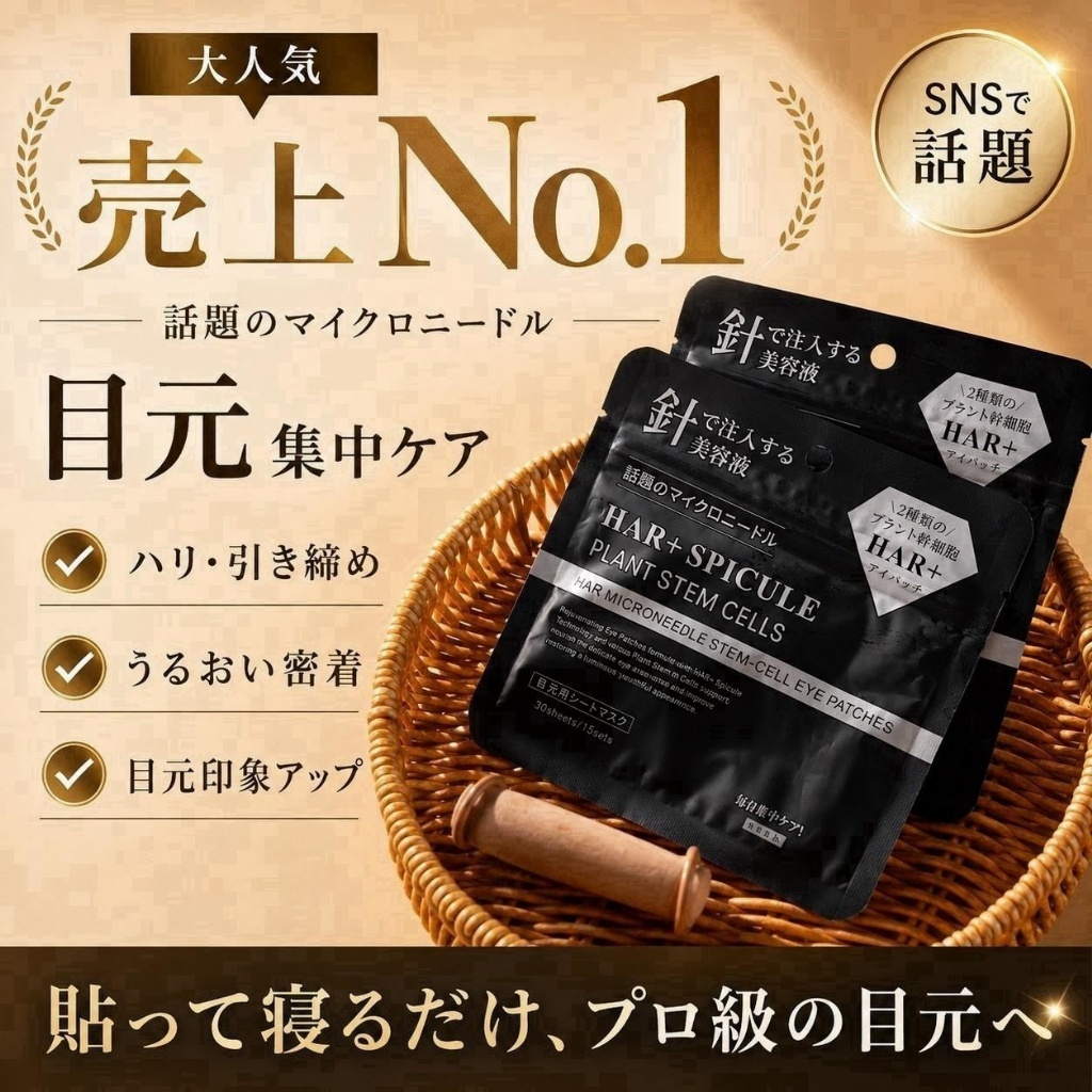 WSBB12629   日本境內限定｜HAR+ SPICULE｜超微導幹 細胞 鑽石亮白再生眼膜 30片組【一組兩包】（12月上旬）