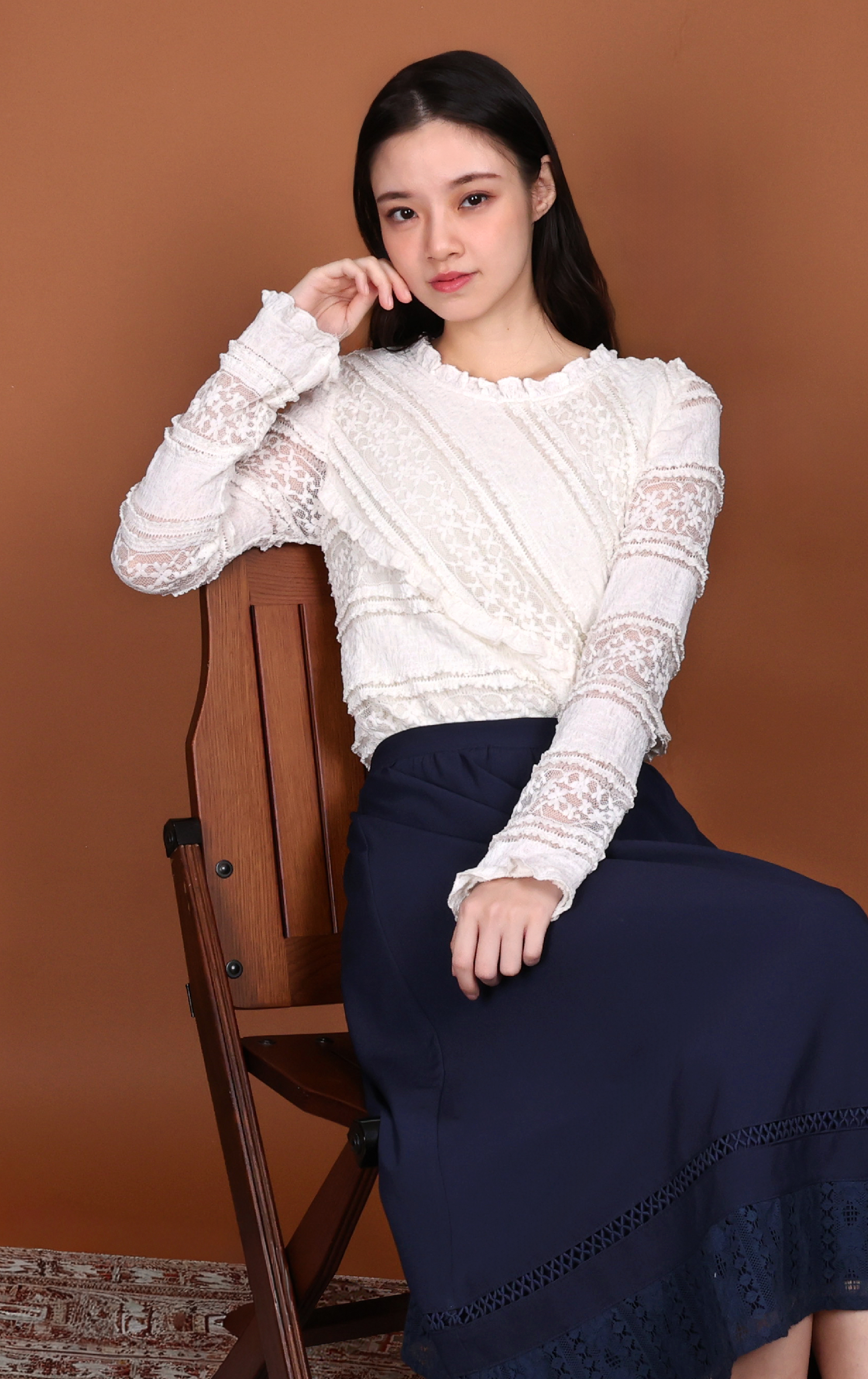 Crochet Lace Patchwork Scalloped Pointelle Knit LT0882