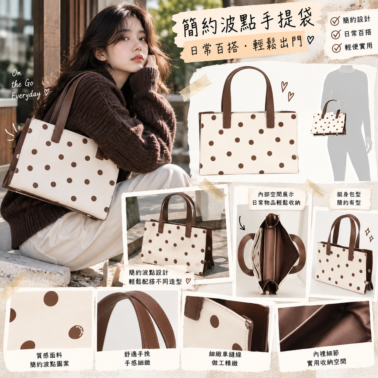 【預購】TED BAKER N100603 波點手提托特包