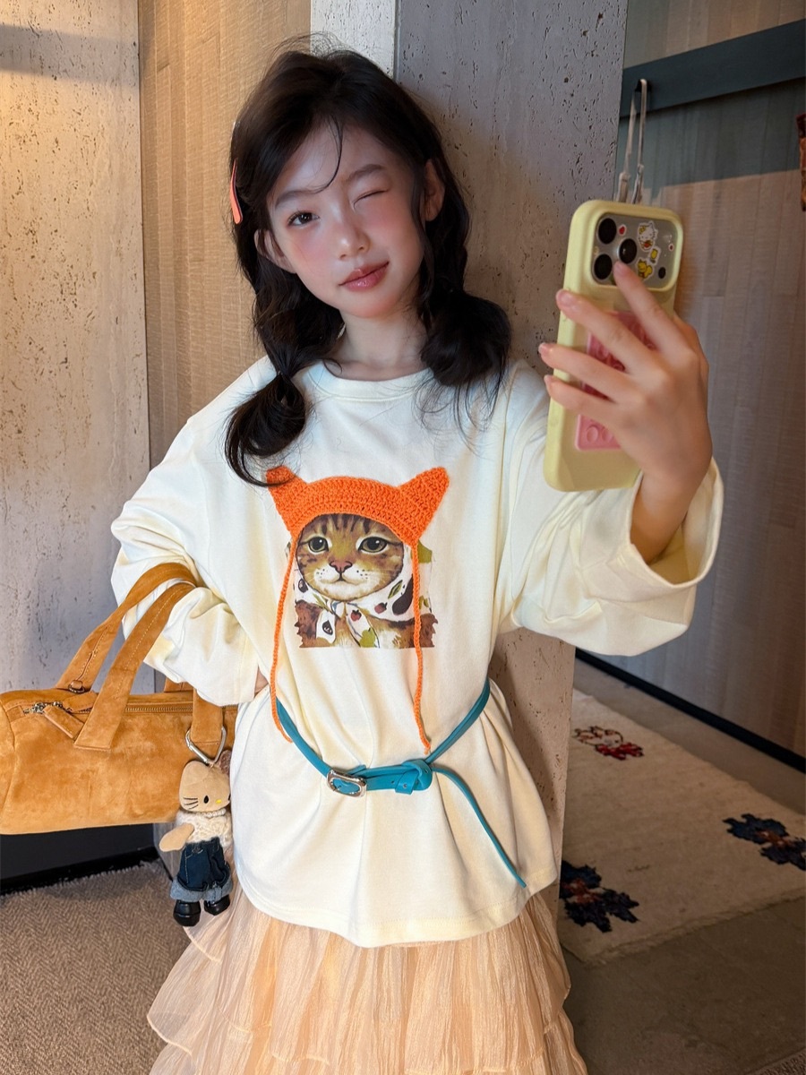 兩色毛線貓貓上衣