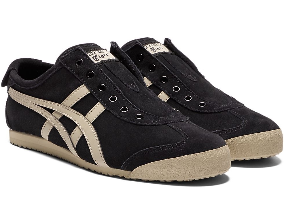 Onitsuka Tiger MEXICO 66 SLIP-ON 懶人鞋 黑底米虎爪紋