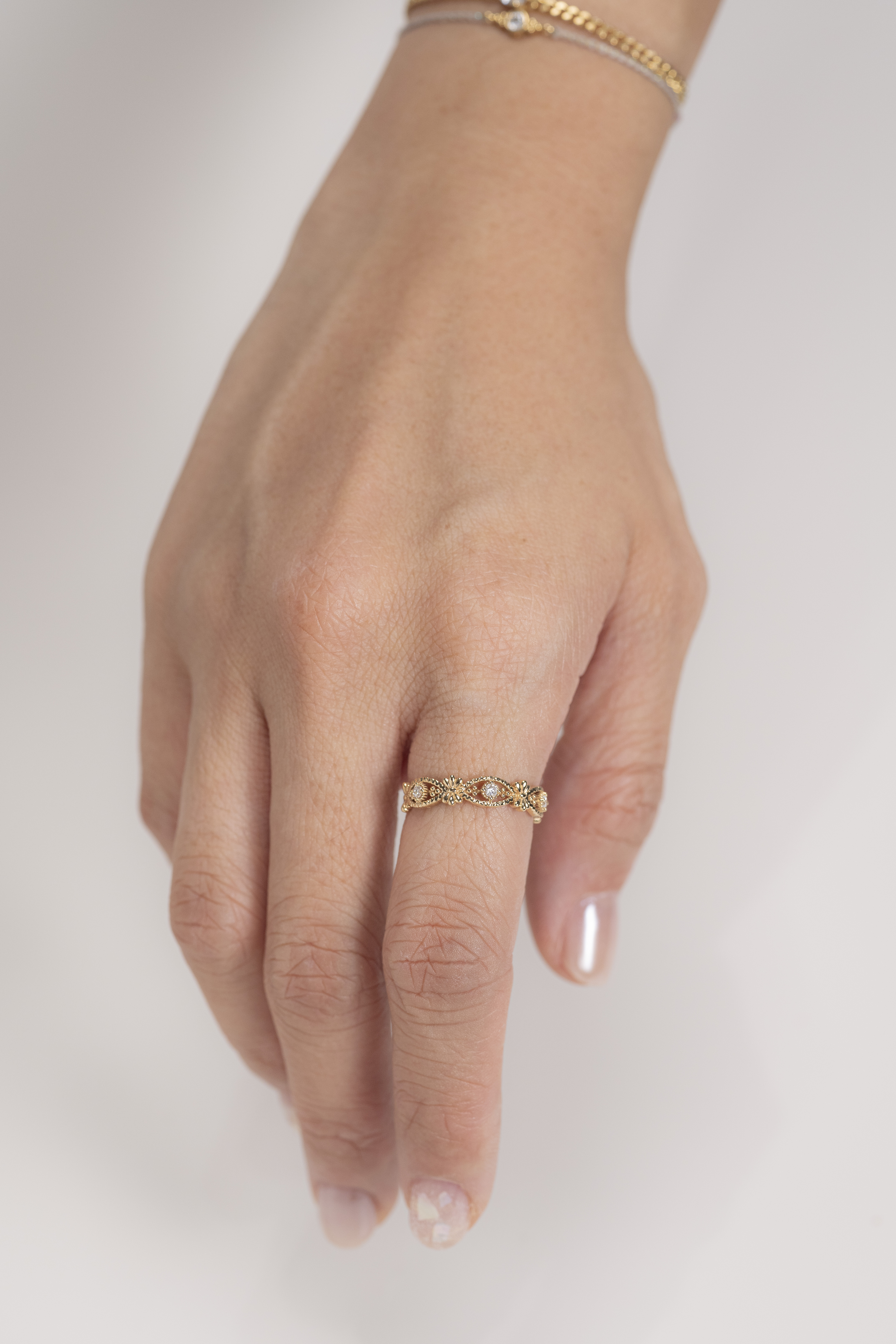 18K Vintage Lace Diamond Ring