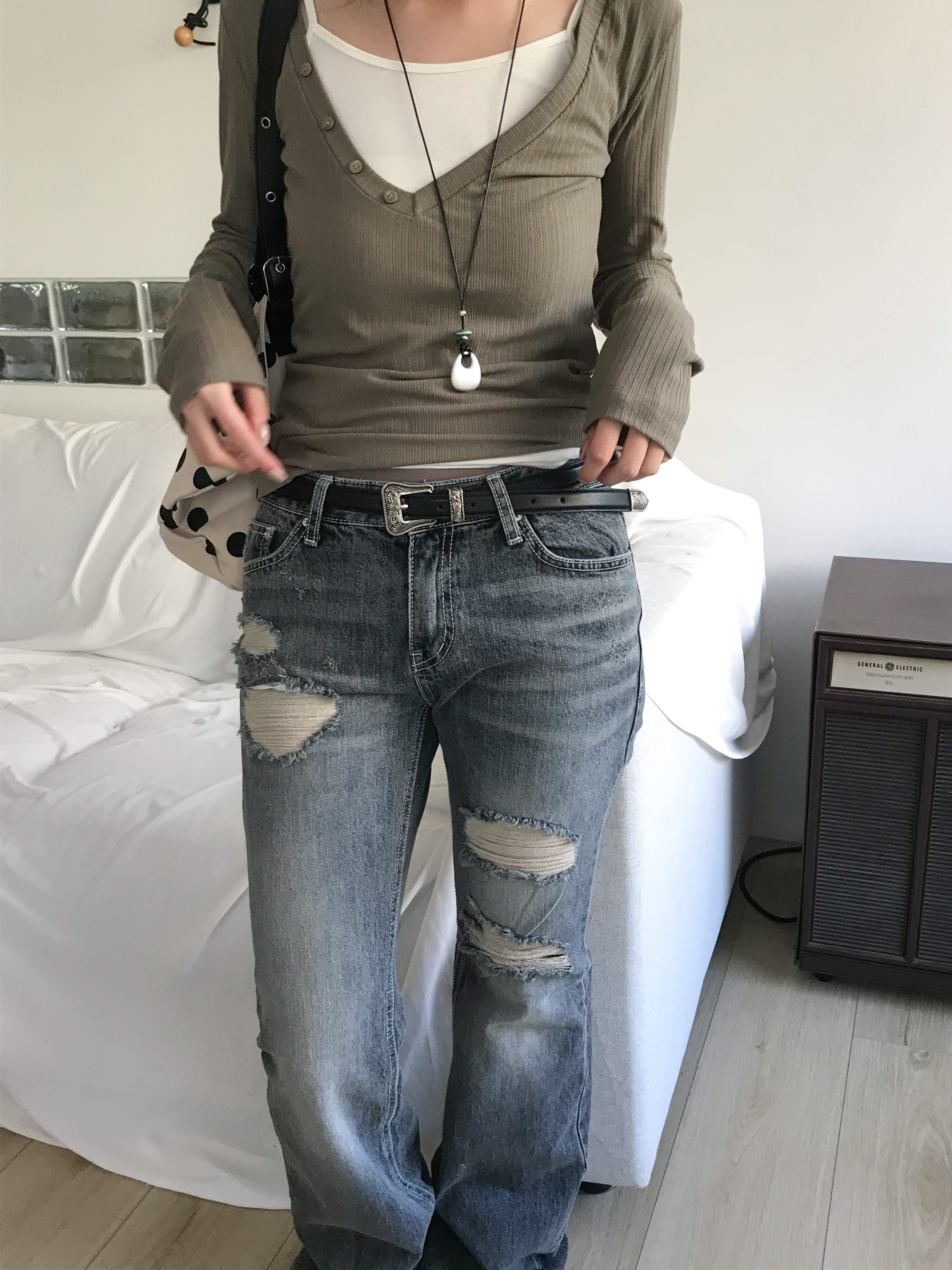 Y Skinny Western Leather Belt 20mm