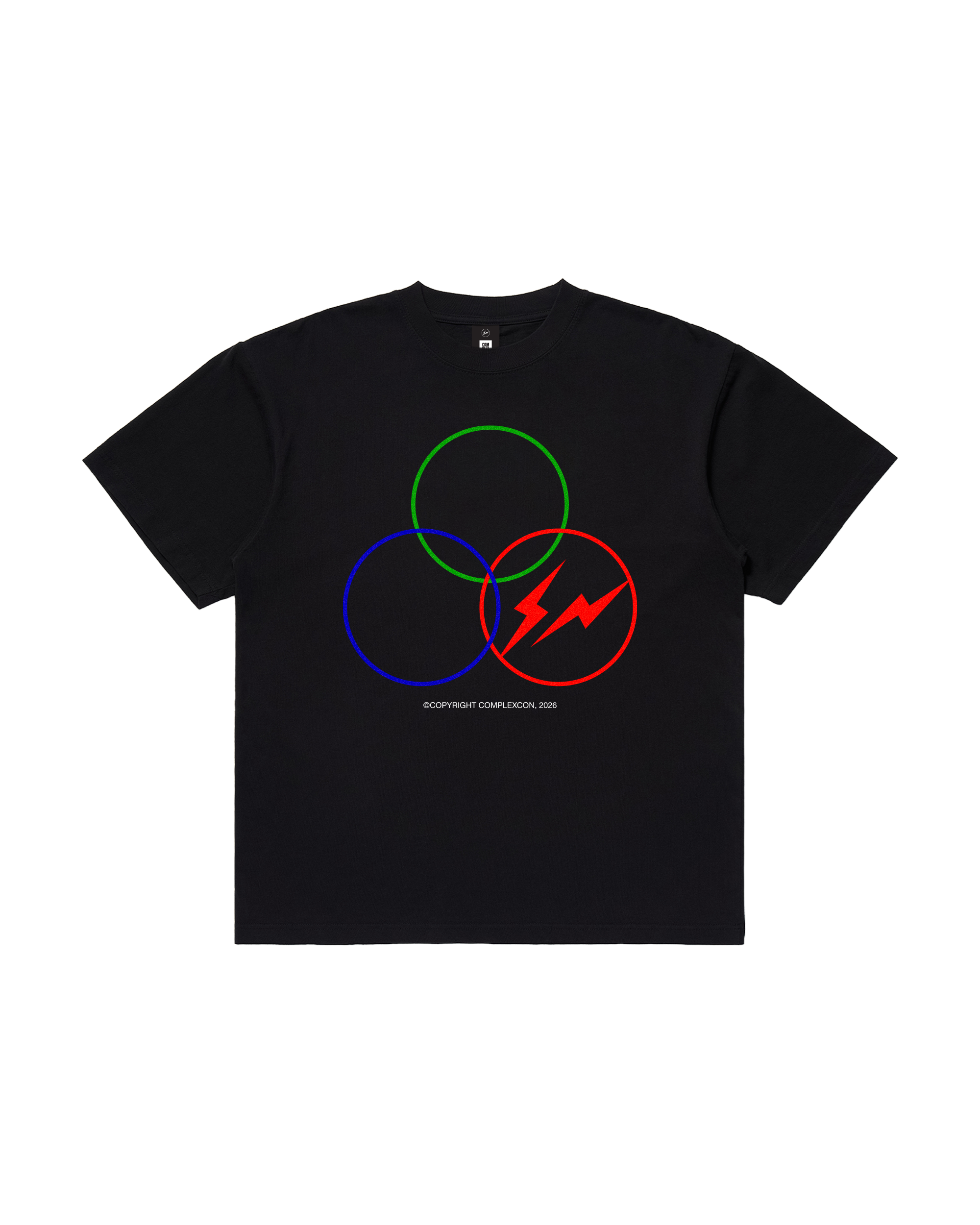 FRAGMENT X COMPLEXCON - RINGS TEE (WHITE/BLACK) 黑色 白色 短TEE 藤原浩 聯名款 閃電