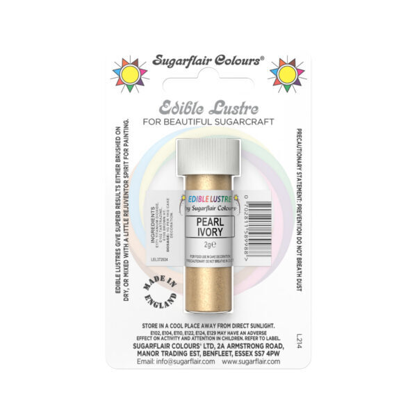 Sugarflair Lustre Dust Pearl Ivory 2g