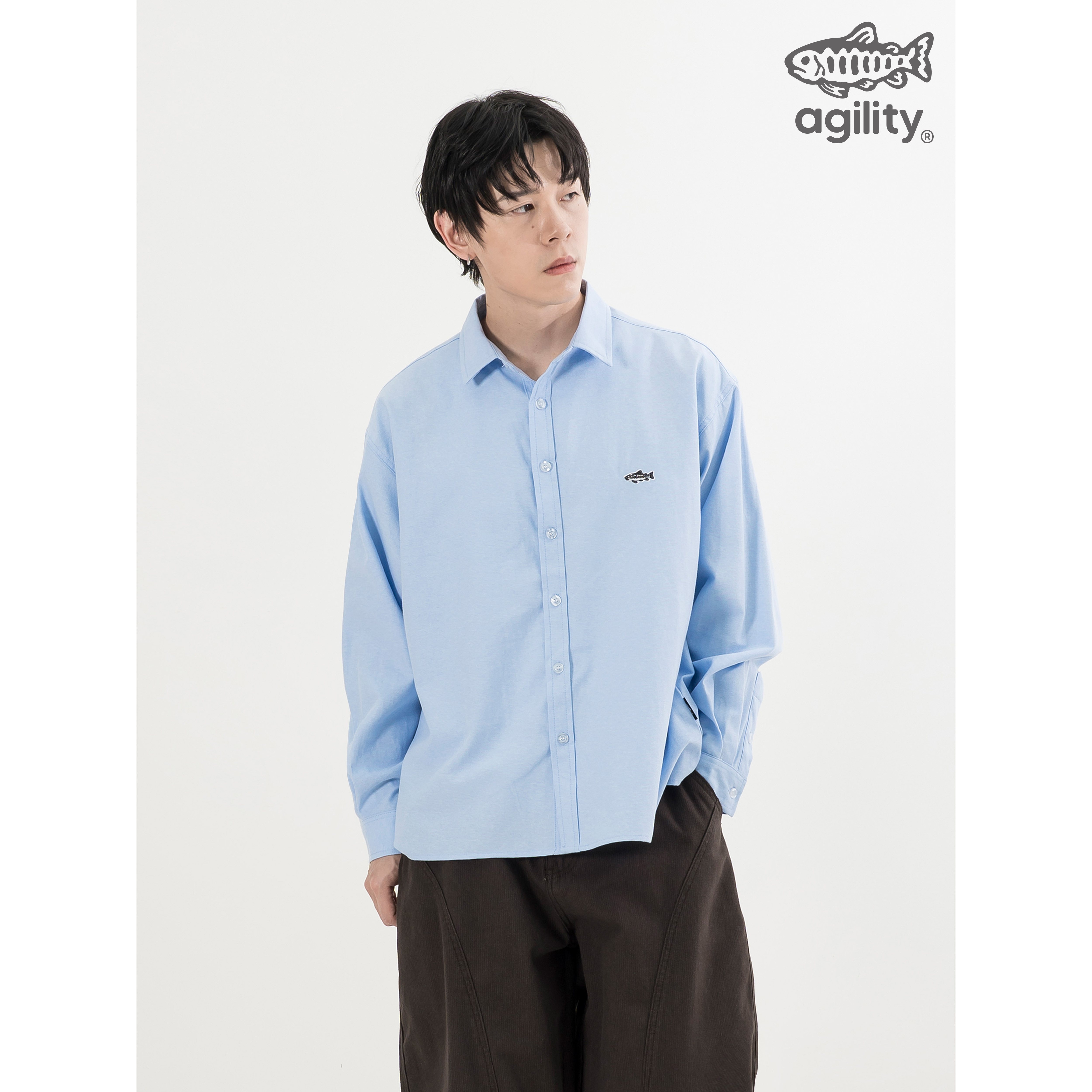 AGILITY Embroidery Oxford LS Shirt 小鮭魚 牛津 長袖襯衫 [SH-N03]