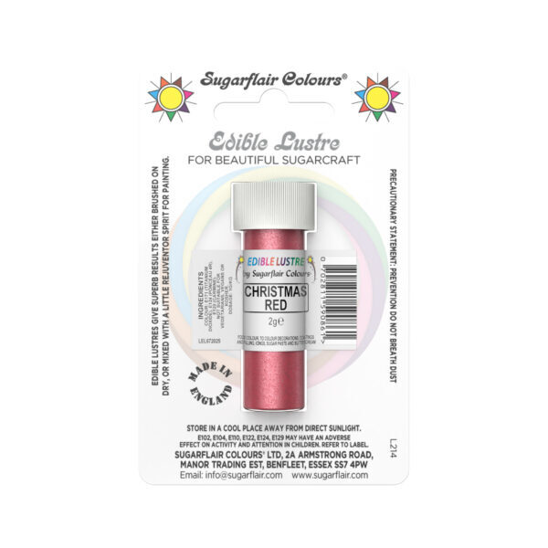 Sugarflair Lustre Dust Christmas Red 2g