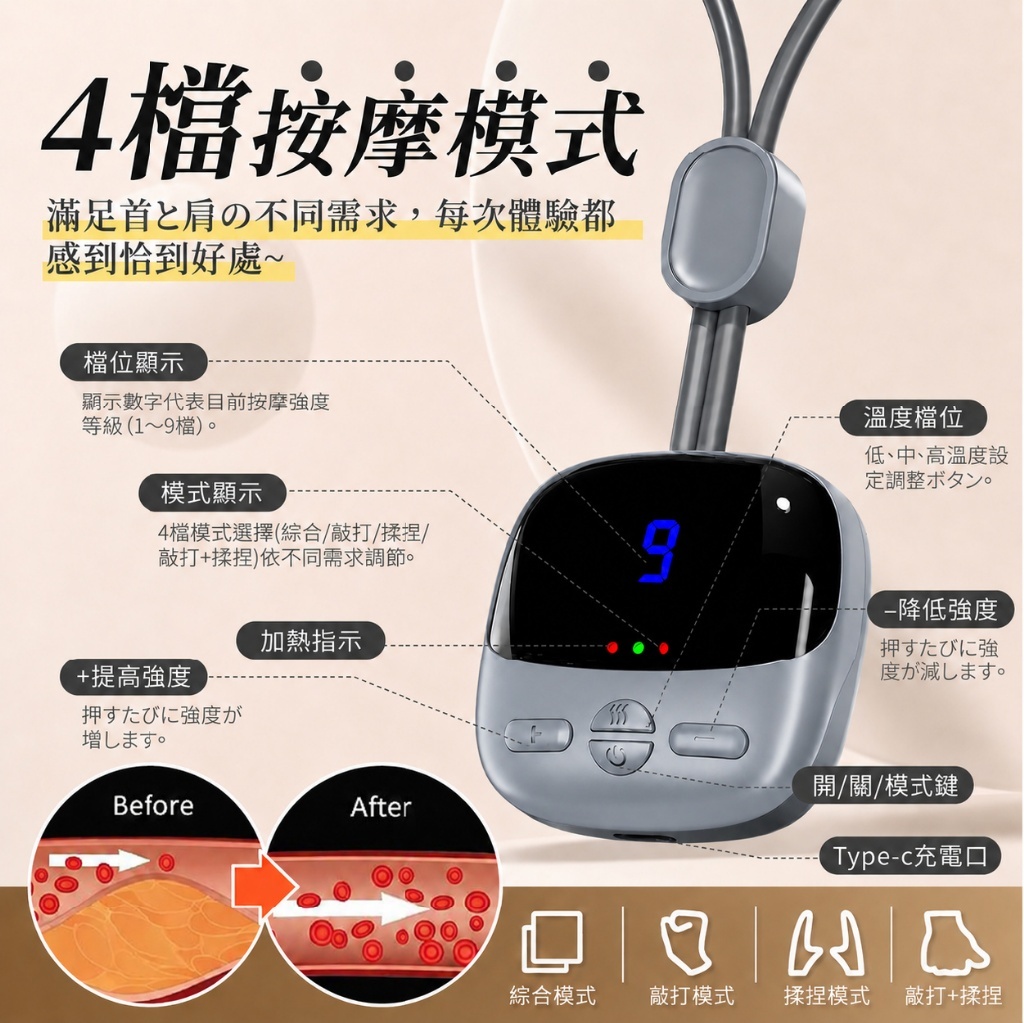 WSBB12026  溫美活® 便攜熱敷頸椎按摩儀（12月上旬）