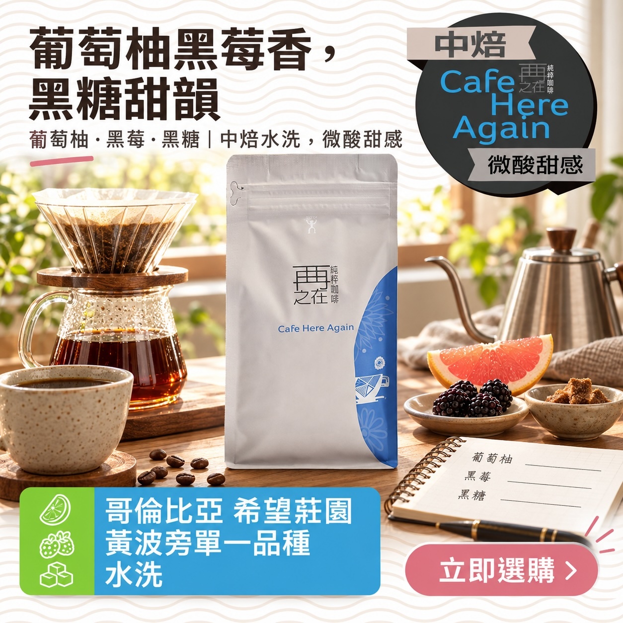 哥倫比亞 希望莊園 黃波旁單一品種 水洗