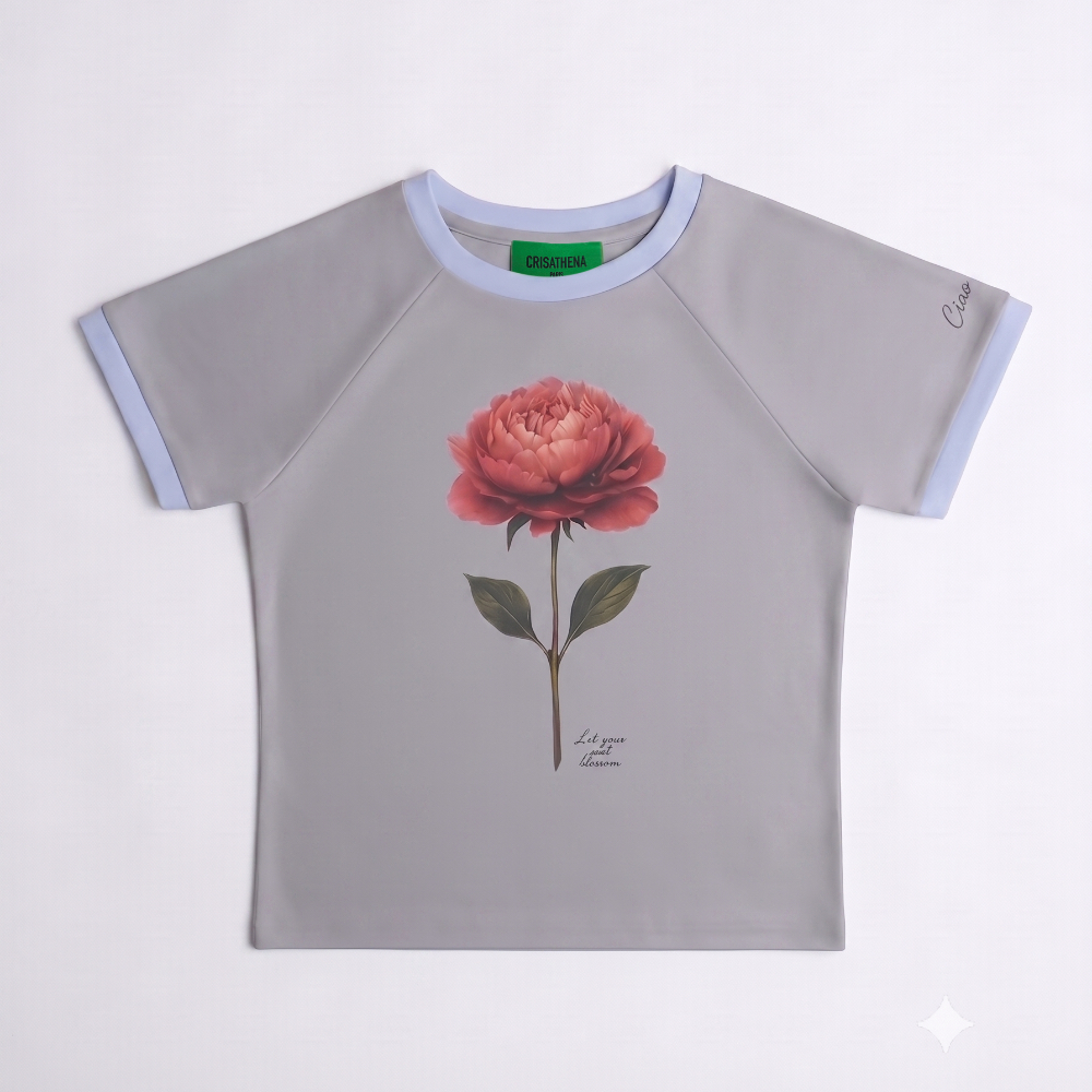 1009CT136-CRISATHENA-FH-紅花花 T 恤 (A136 灰色)