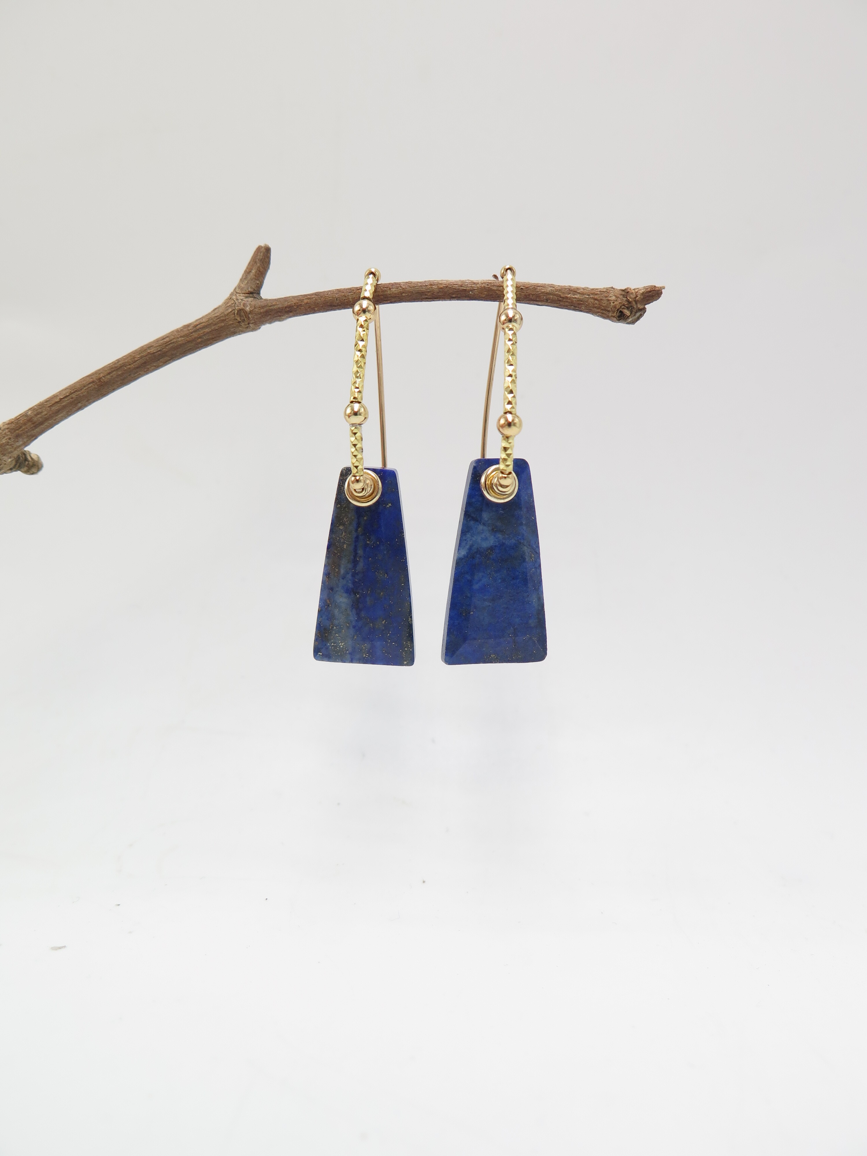 COLE COOL Natural Lapis Lazuli silver Earrings  SEED V.2