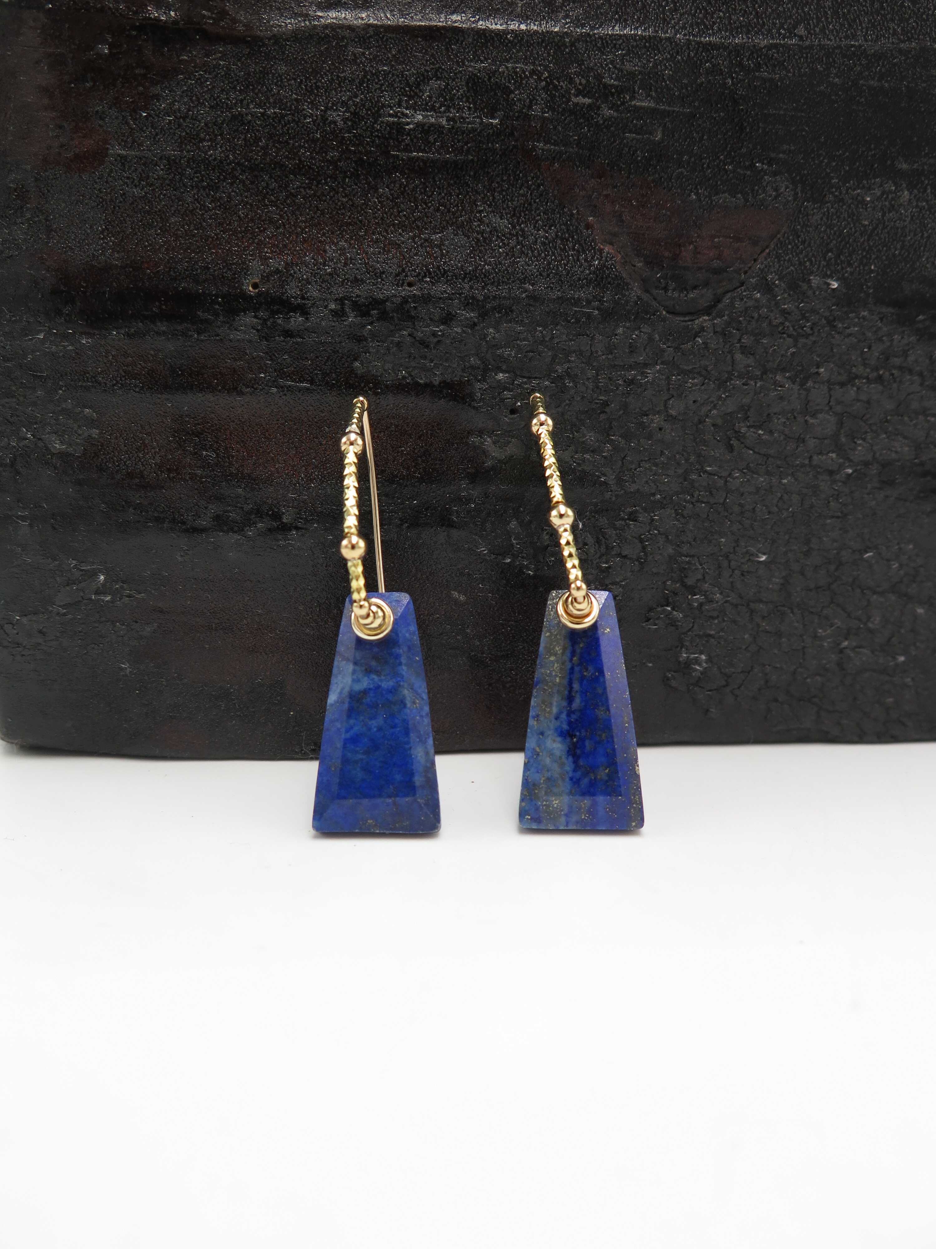 COLE COOL Natural Lapis Lazuli silver Earrings  SEED V.2