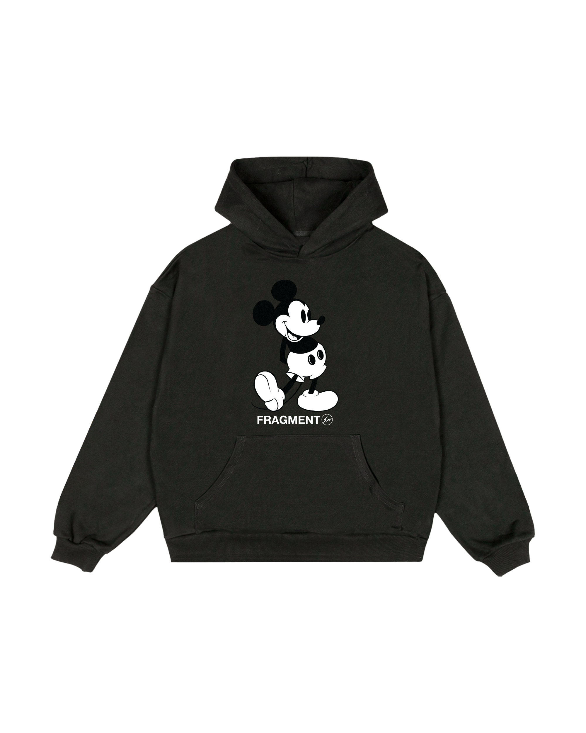 FRAGMENT X DISNEY MICKEY - CLASSIC MICKEY PULLOVER HOODIE (VINTAGE BLACK/HEATHER GREY) 復古黑 石南灰 帽TEE 藤原浩 迪士尼 聯名款 閃電 米奇
