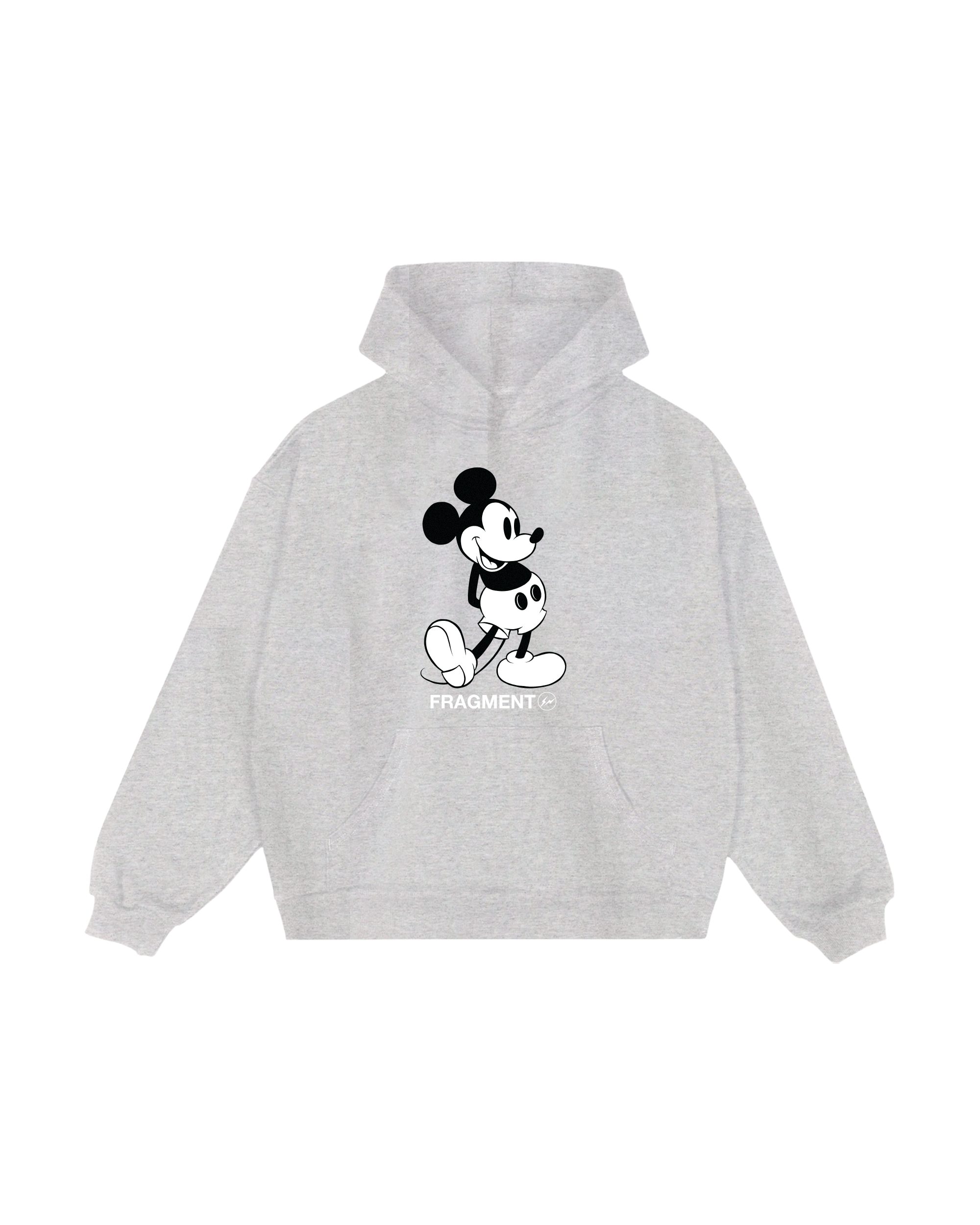 FRAGMENT X DISNEY MICKEY - CLASSIC MICKEY PULLOVER HOODIE (VINTAGE BLACK/HEATHER GREY) 復古黑 石南灰 帽TEE 藤原浩 迪士尼 聯名款 閃電 米奇