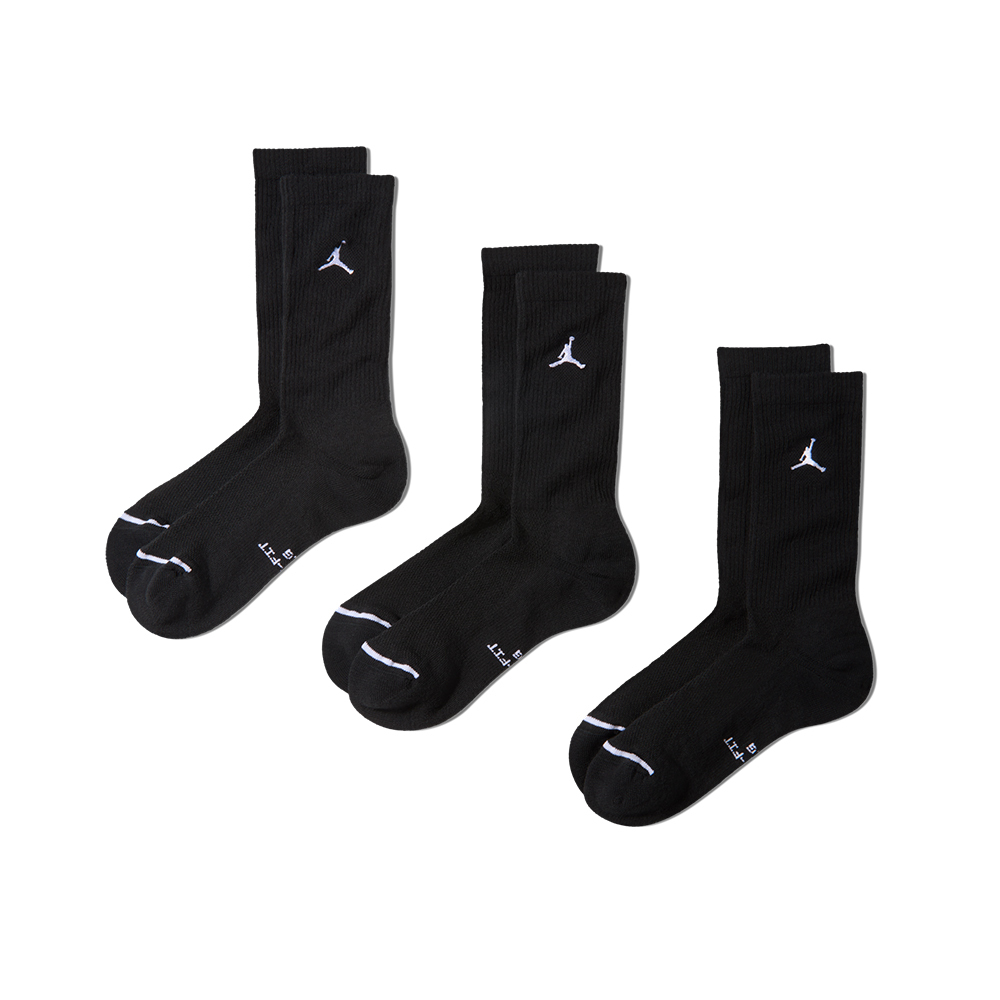 Nike Jordan Everyday 三入 黑色 喬丹 厚款 籃球襪 運動 休閒 長襪 中筒襪 IR6319-010