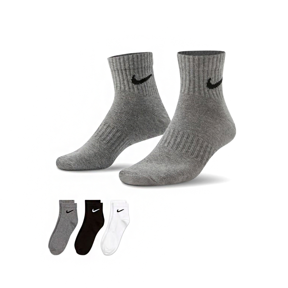 Nike Everyday Lightweight Crew 三入 白灰黑色 短襪 踝襪 SX7677-964
