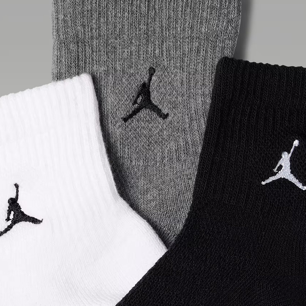 Nike Jordan Everyday 三入 白灰黑色 厚款 籃球襪 運動 休閒 短襪 踝襪 IR6320-900