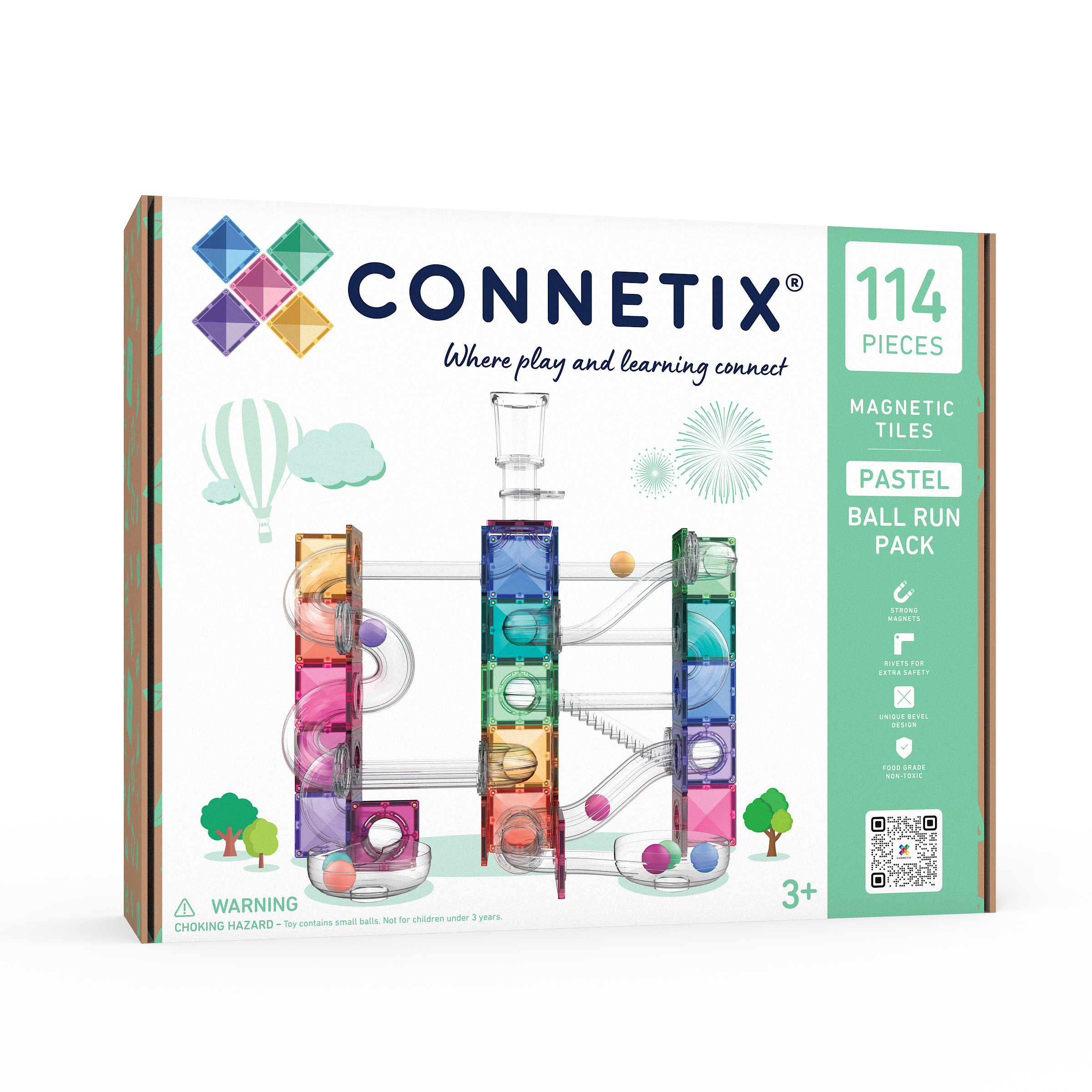 Connetix 磁樂®- 114片 粉彩球道組