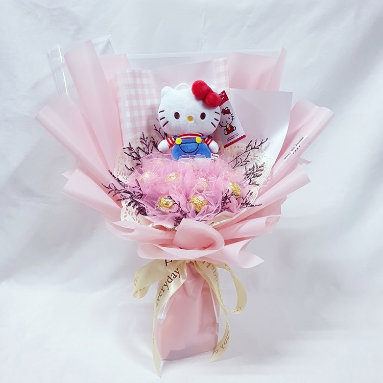 Hello Kitty 金莎蕾絲乾燥花花束
